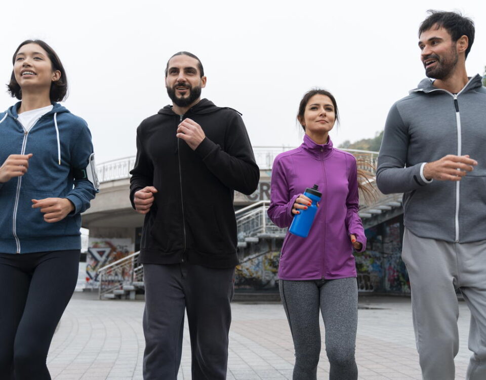 Des gens faisant du jogging